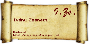 Ivány Zsanett névjegykártya